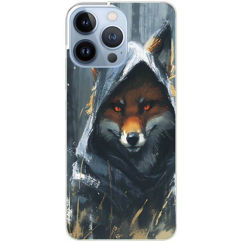 Coque taperso pour Iphone 14 et PRO PLUS PRO MAX avec motif renard fox des bois protection antichoc personnalisée