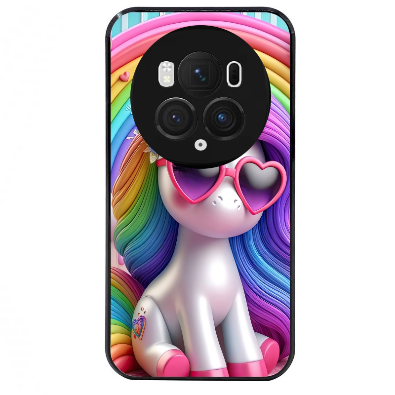 Coque noire taperso pour Magic 5 6 LITE et PRO avec motif licorne pop art protection antichoc personnalisée