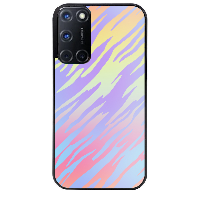 Coque noire taperso pour OPPO Reno 8 LITE avec motif zebre pastel protection antichoc personnalisée