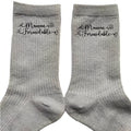 Chaussettes paillettes argent motif maman formidable