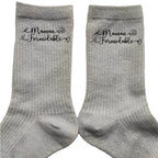 Chaussettes paillettes argent motif maman formidable