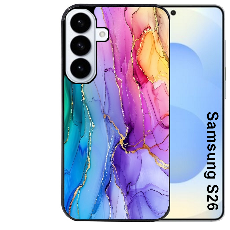 Coque noire taperso pour galaxy S26 et PLUS ULTRA FE avec motif marbre tie dye protection antichoc personnalisée