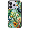Coque noire taperso pour Redmi Note 14 et PRO PLUS 4G 5G avec motif perroquet tropical protection antichoc personnalisée