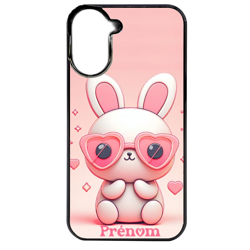 Coque noire taperso pour Redmi A5 4G avec motif lapin lunettes personnalisee protection antichoc personnalisée