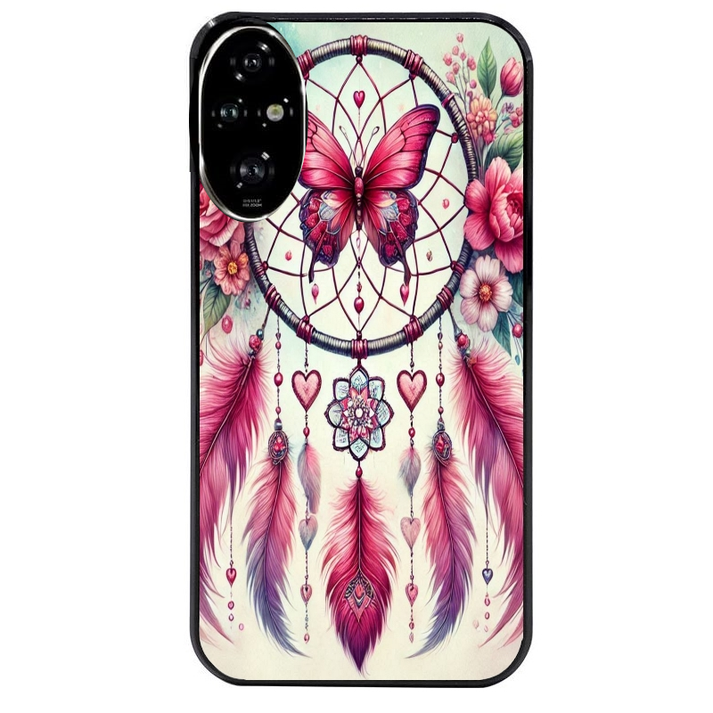 Coque noire taperso pour Honor 200 et Lite Pro Smart avec motif dreamcatcher et papillon protection antichoc personnalisée
