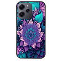 Coque noire taperso pour Redmi 12 4G et 5G avec motif tropical mandala et fleur violet protection antichoc personnalisée