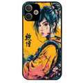 Coque noire taperso pour OPPO A5 PRO 4G et 5G avec motif samourai girl anime protection antichoc personnalisée