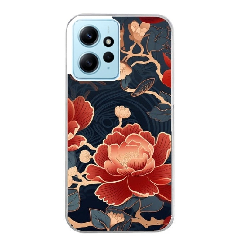 Coque taperso pour Redmi Note 12 4G 5G PRO 4G avec motif fleur japan protection antichoc personnalisée