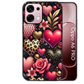 Coque noire taperso pour OPPO A6 PRO 4G et 5G avec motif coeur et leopard protection antichoc personnalisée