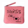 Porte monnaie personnalisé maitre au top en feutrine en feutrine