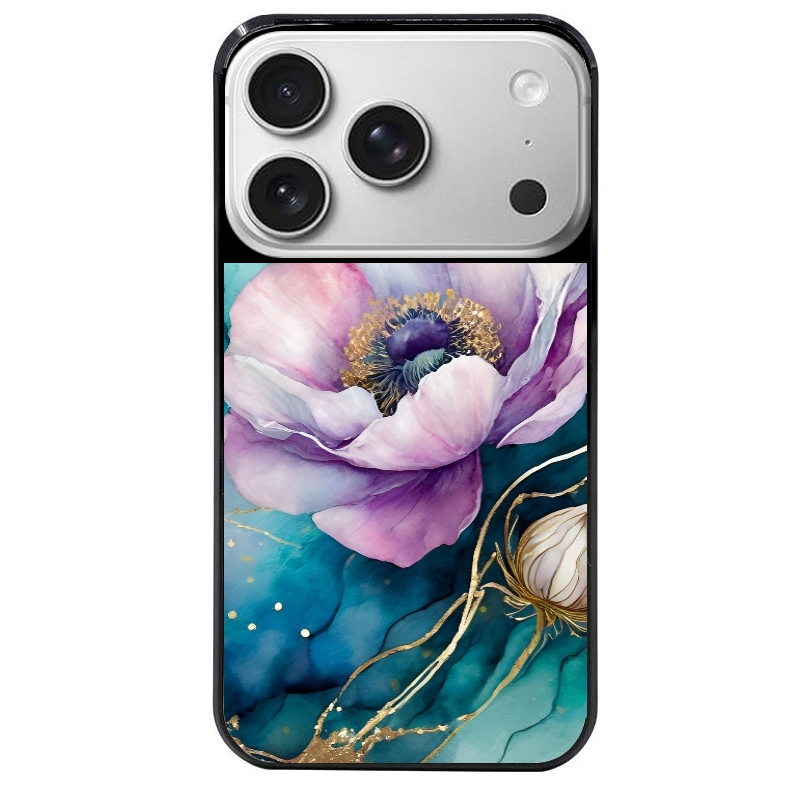 Coque noire taperso pour Iphone 17 17E AIR MAX PRO avec motif marbre fleur protection antichoc personnalisée