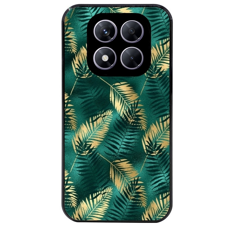 Coque noire taperso pour Redmi Note 14 et PRO PLUS 4G 5G avec motif palmier vert protection antichoc personnalisée