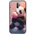 Coque noire taperso pour OPPO A5 A9 2020 avec motif panda bonbon protection antichoc personnalisée