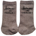Chaussettes paillettes bronze motif maîtresse en vacances