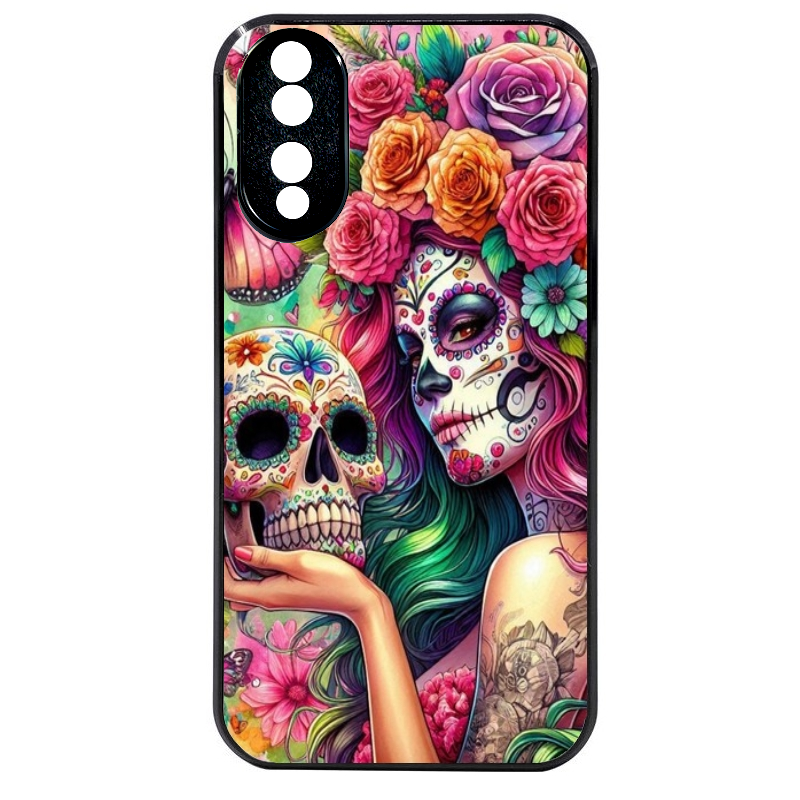 Coque noire taperso pour Honor 70 LITE 90 et LITE avec motif tete de mort calavera skull protection antichoc personnalisée