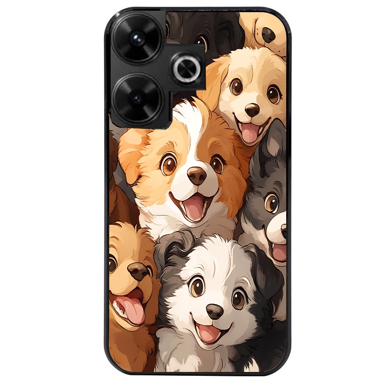 Coque noire taperso pour POCO M6 4G avec motif chien smile protection antichoc personnalisée