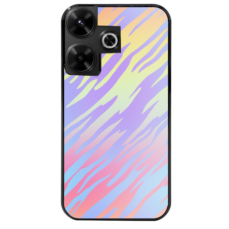 Coque noire taperso pour POCO M6 4G avec motif zebre pastel protection antichoc personnalisée