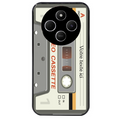 Coque noire taperso pour POCO C75 avec motif cassette grise personnalisable protection antichoc personnalisée