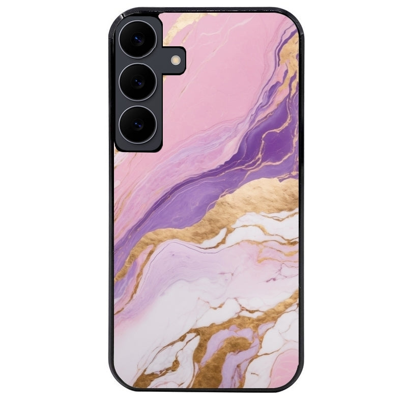 Coque noire taperso pour galaxy A06 A16 A26 A36 A56 avec motif marbre violet protection antichoc personnalisée