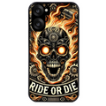 Coque noire taperso pour OnePlus Nord CE5 avec motif tete de mort flamme protection antichoc personnalisée