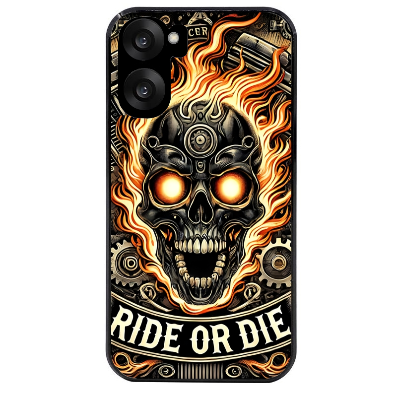 Coque noire taperso pour OnePlus Nord CE5 avec motif tete de mort flamme protection antichoc personnalisée