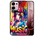 Coque noire taperso pour OPPO A6 PRO 4G et 5G avec motif anime manga et music protection antichoc personnalisée