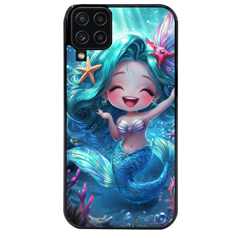 Coque noire taperso pour galaxy A22 A32 A52 A52S 4G 5G  avec motif sirene style anime protection antichoc personnalisée