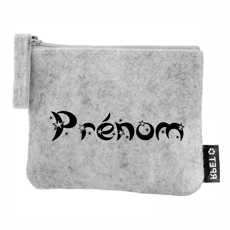 Porte monnaie avec votre prenom astro en feutrine en feutrine