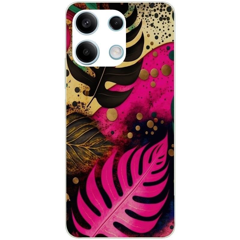 Coque taperso pour POCO X6 5G avec motif tropical rose et des fleurs protection antichoc personnalisée