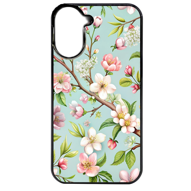 Coque noire taperso pour POCO C71 4G avec motif fleur de printemps protection antichoc personnalisée