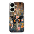 Coque taperso pour POCO C65 4G avec motif bois et papillon 2 protection antichoc personnalisée