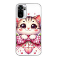 Coque taperso pour Redmi Note 10 4G 5G PRO 10S avec motif chat noeud et coeur protection antichoc personnalisée