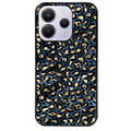 Coque noire taperso pour Redmi Note 14 et PRO PLUS 4G 5G avec motif leopard bleu protection antichoc personnalisée