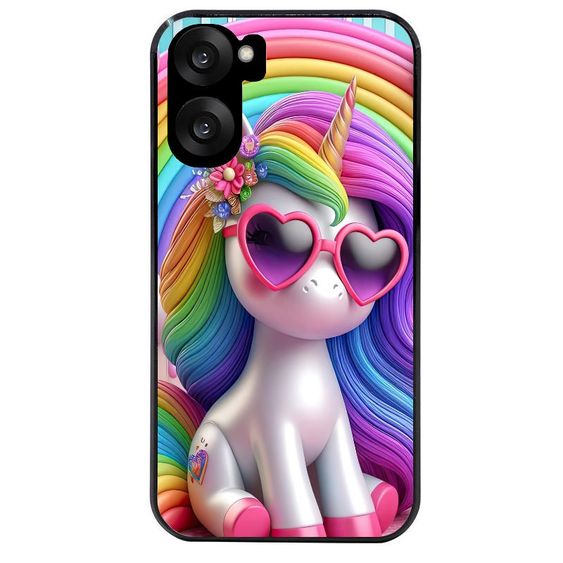 Coque noire taperso pour OnePlus Nord CE5 avec motif licorne pop art protection antichoc personnalisée