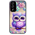 Coque noire taperso pour OnePlus Nord 5 avec motif chouette violette protection antichoc personnalisée