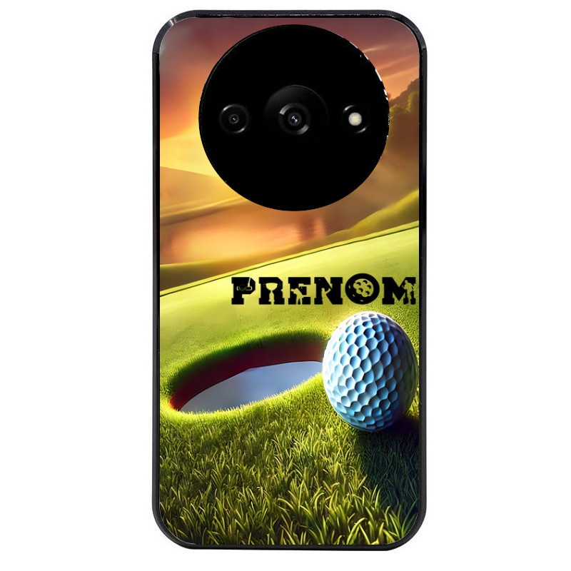 Coque noire taperso pour Redmi A3 avec motif golf personnalisee protection antichoc personnalisée