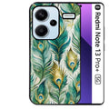 Coque noire taperso pour Redmi Note 13 PRO PLUS 5G avec motif paon plumes protection antichoc personnalisée