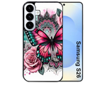 Coque noire taperso pour galaxy S26 et PLUS ULTRA FE avec motif papillon rose protection antichoc personnalisée