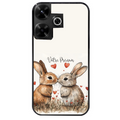 Coque noire taperso pour POCO M6 4G avec motif lapin coeur avec prenom protection antichoc personnalisée
