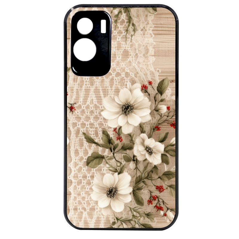 Coque noire taperso pour Honor 70 LITE 90 et LITE avec motif bois et dentelle 2 protection antichoc personnalisée