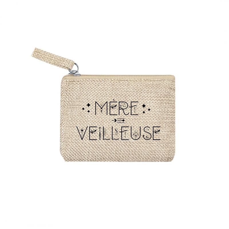 Pochette maman merveilleuse en jute et doré en jute et doré