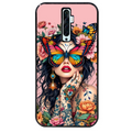 Coque noire taperso pour OPPO Reno 2 et 2Z avec motif femme papillon protection antichoc personnalisée