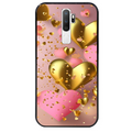 Coque noire taperso pour OPPO A5 A9 2020 avec motif coeur rose protection antichoc personnalisée