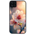 Coque noire taperso pour galaxy A22 A32 A52 A52S 4G 5G  avec motif fleur de cerisier protection antichoc personnalisée