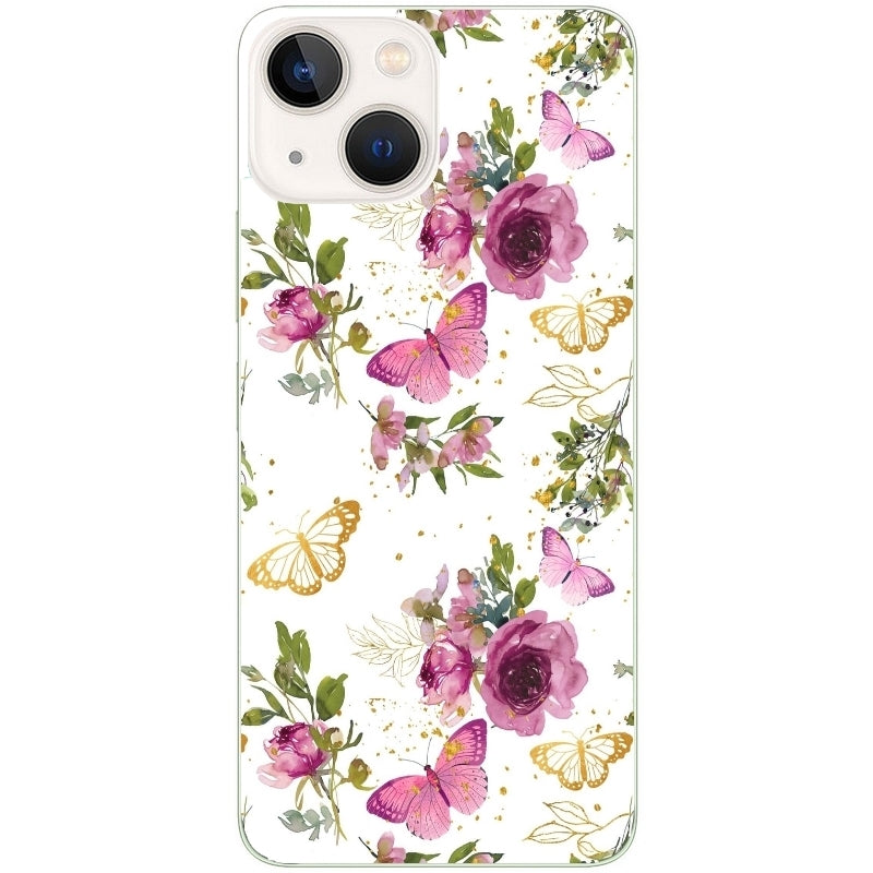 Coque taperso pour Iphone 15 et PRO PLUS PRO MAX avec motif fleur et papillon protection antichoc personnalisée
