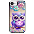 Coque noire taperso pour Iphone 17 17E AIR MAX PRO avec motif chouette violette protection antichoc personnalisée