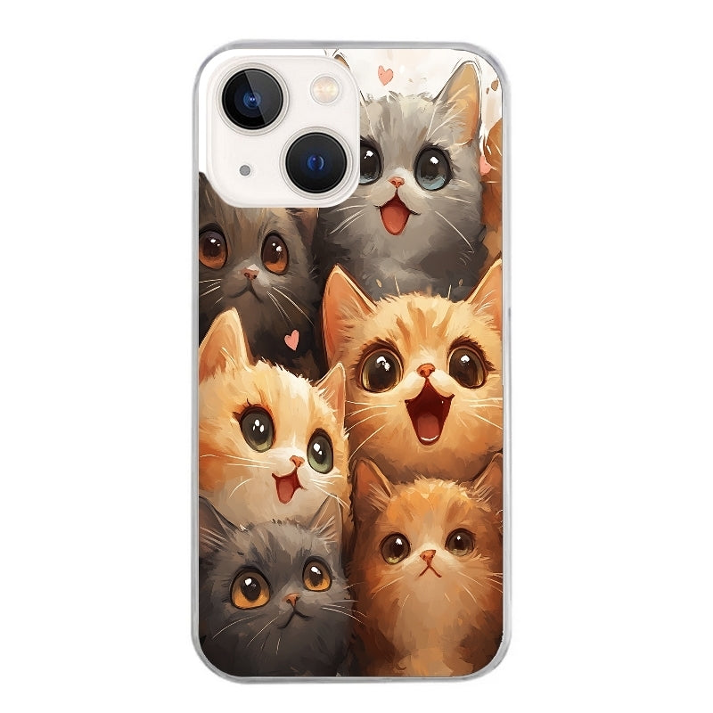 Coque taperso pour Iphone 13 et PRO MINI PRO MAX avec motif chat smile protection antichoc personnalisée