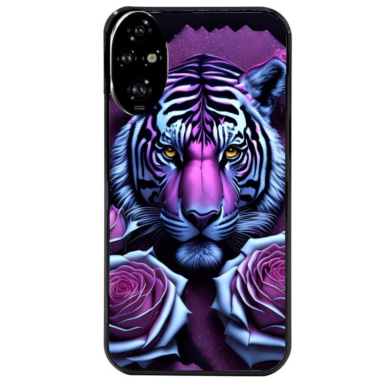 Coque noire taperso pour Honor 200 et Lite Pro Smart avec motif tigre uv style manga protection antichoc personnalisée