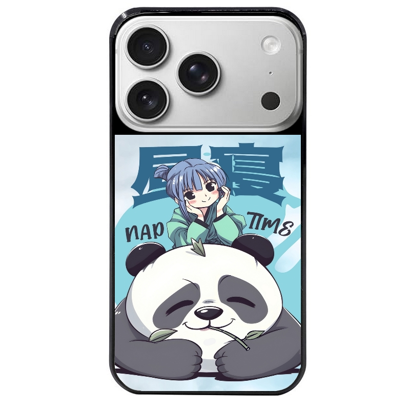 Coque noire taperso pour Iphone 17 17E AIR MAX PRO avec motif panda anime protection antichoc personnalisée
