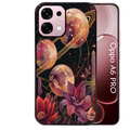 Coque noire taperso pour OPPO A6 PRO 4G et 5G avec motif astro et fleurs protection antichoc personnalisée